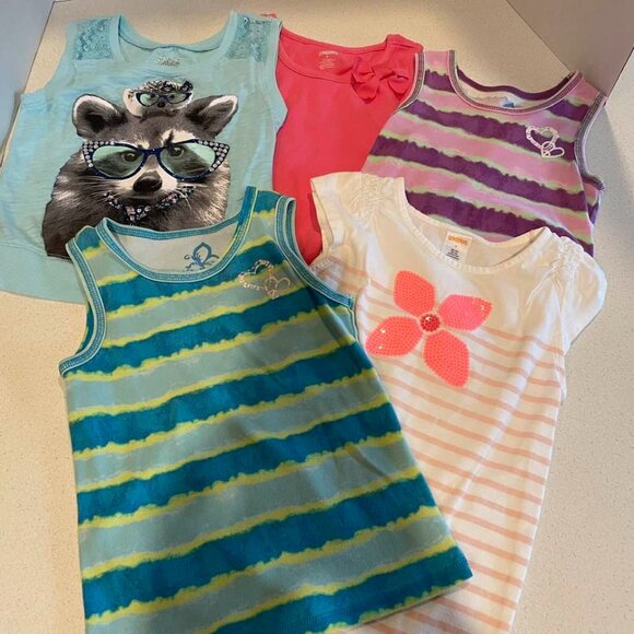 Girls Sz 7- 8 Summer Tops Gymboree Justice Childrens Place Lot of 5 - Picture 6 of 9